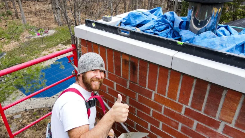 Completed chimney masonry project