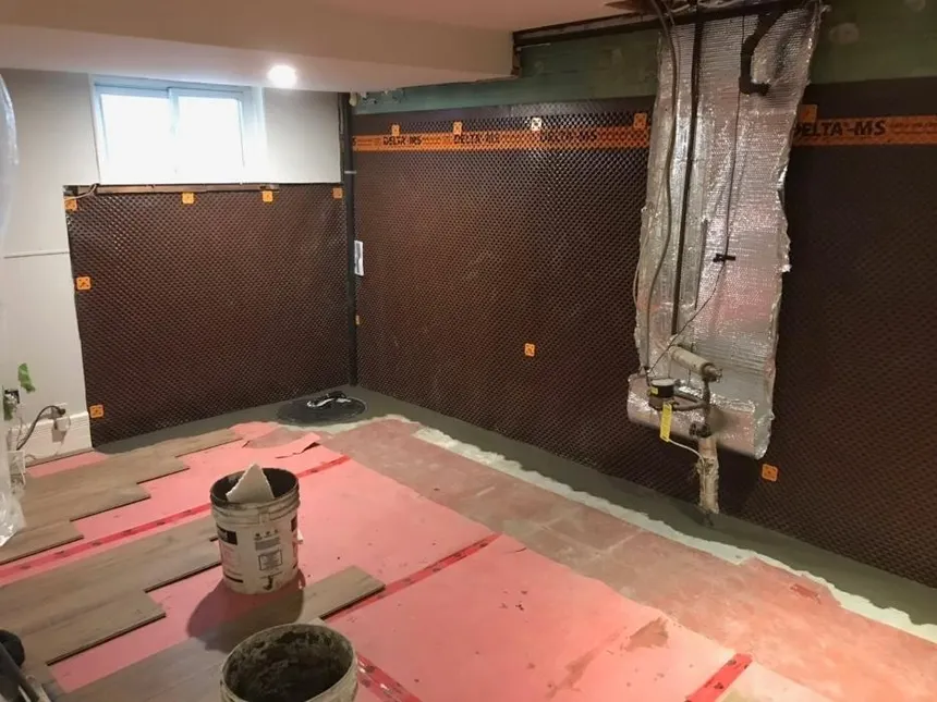 Interior foundation waterproofing preparation