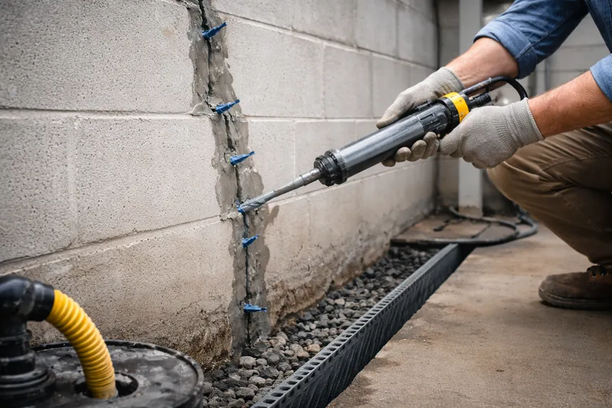 Foundation waterproofing work